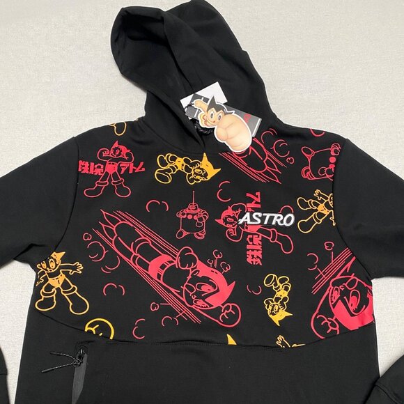 Men's Large Lot 29 Astro Boy Black All Over Print Hoodie Unisex Graphic Design - Picture 9 of 12